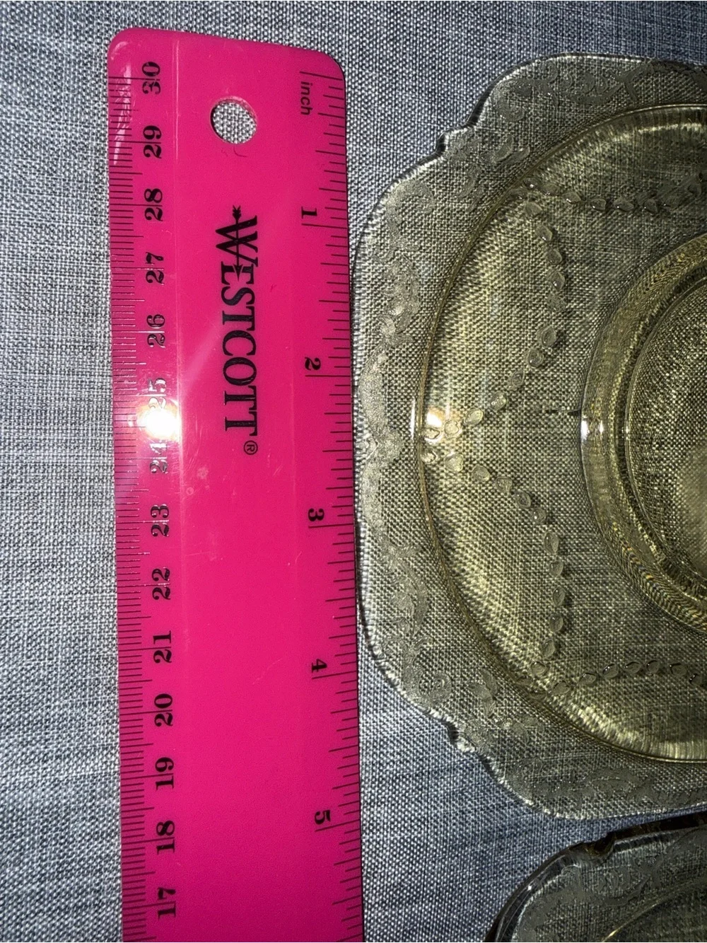 Vintage Amber Depression Glass Saucers Set of 4 Scroll Border Tea Cup Plates